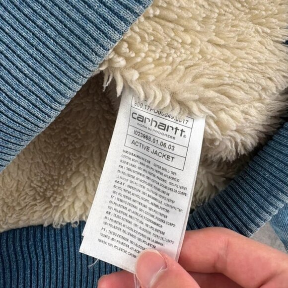 Carhartt Sport Series Fleece Jacket - Light Blue Denim Jacket, Size L - Picture 3 of 6